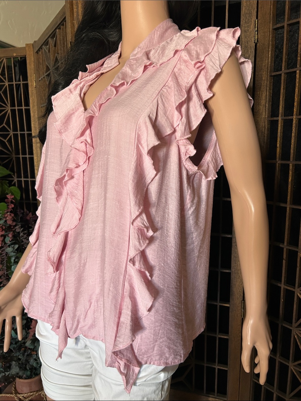 NWT NORDSTROM RACHEL RUFFLE TOP L - Picture 2 of 11